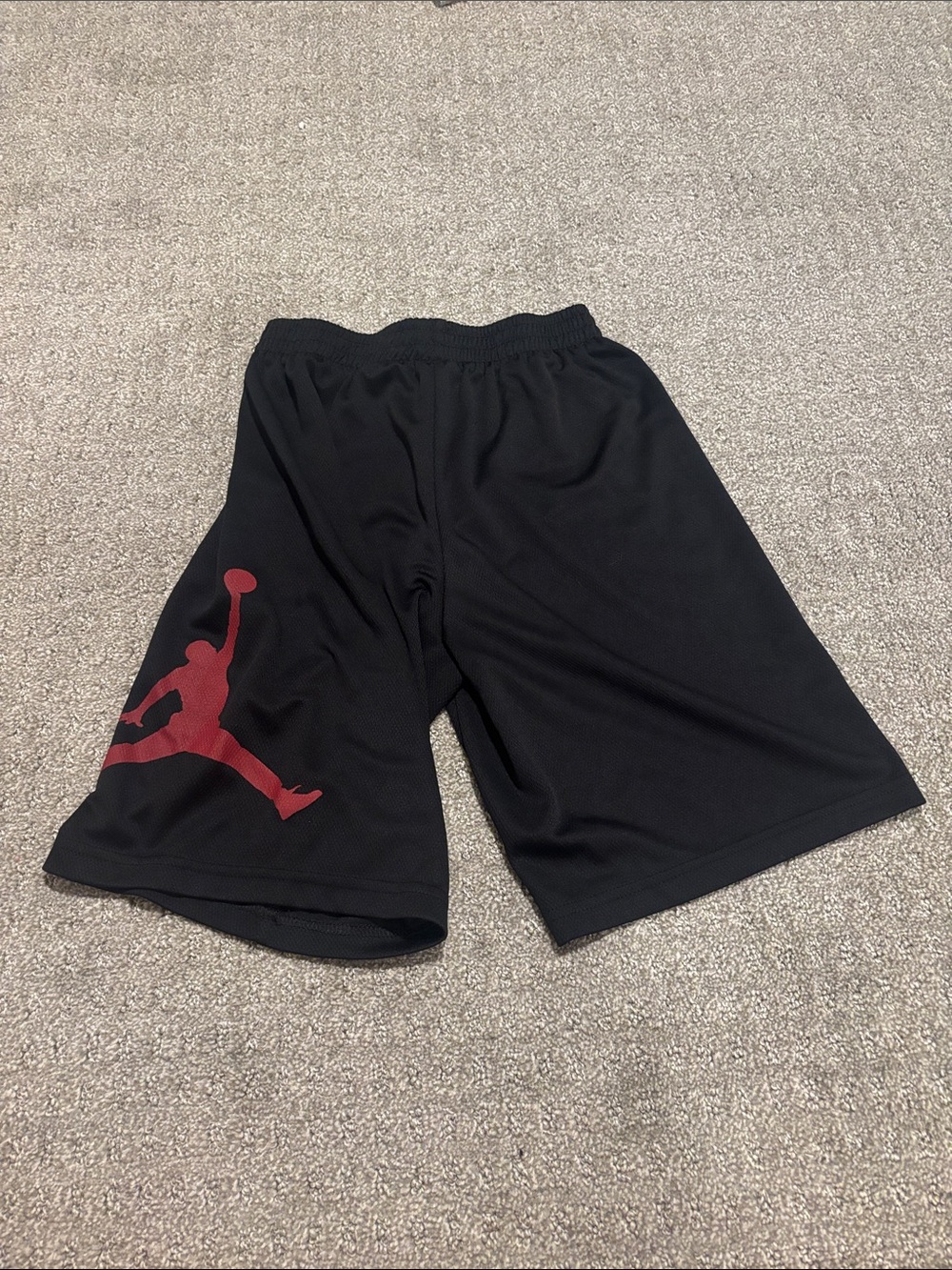 Jordan Men's Black Basketball Shorts with Red Jumpman
